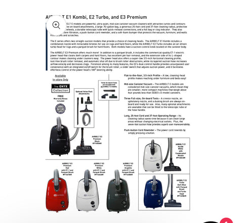 SEBO Airbelt E3 Premium Canister Vacuum