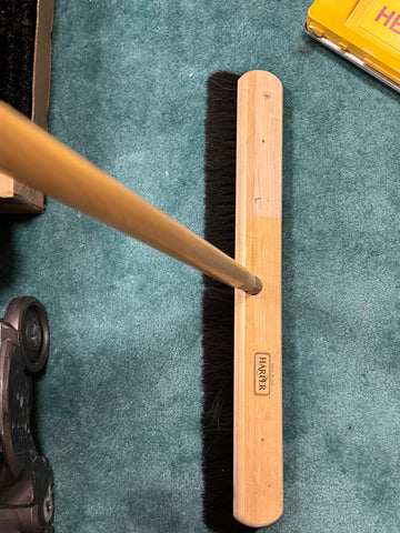 Push Broom 24" w/ Handle 3" Bristles - Indoor or Outdoor