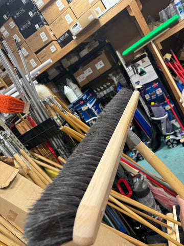 Push Broom 24" w/ Handle 3" Bristles - Indoor or Outdoor