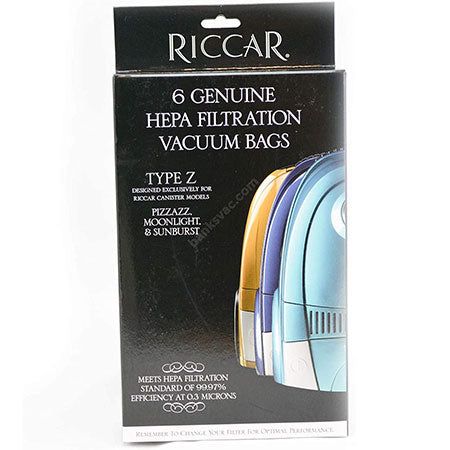Riccar RZH-6 HEPA Bags for Moonlight , Sunburst Compact Canister Vacuums